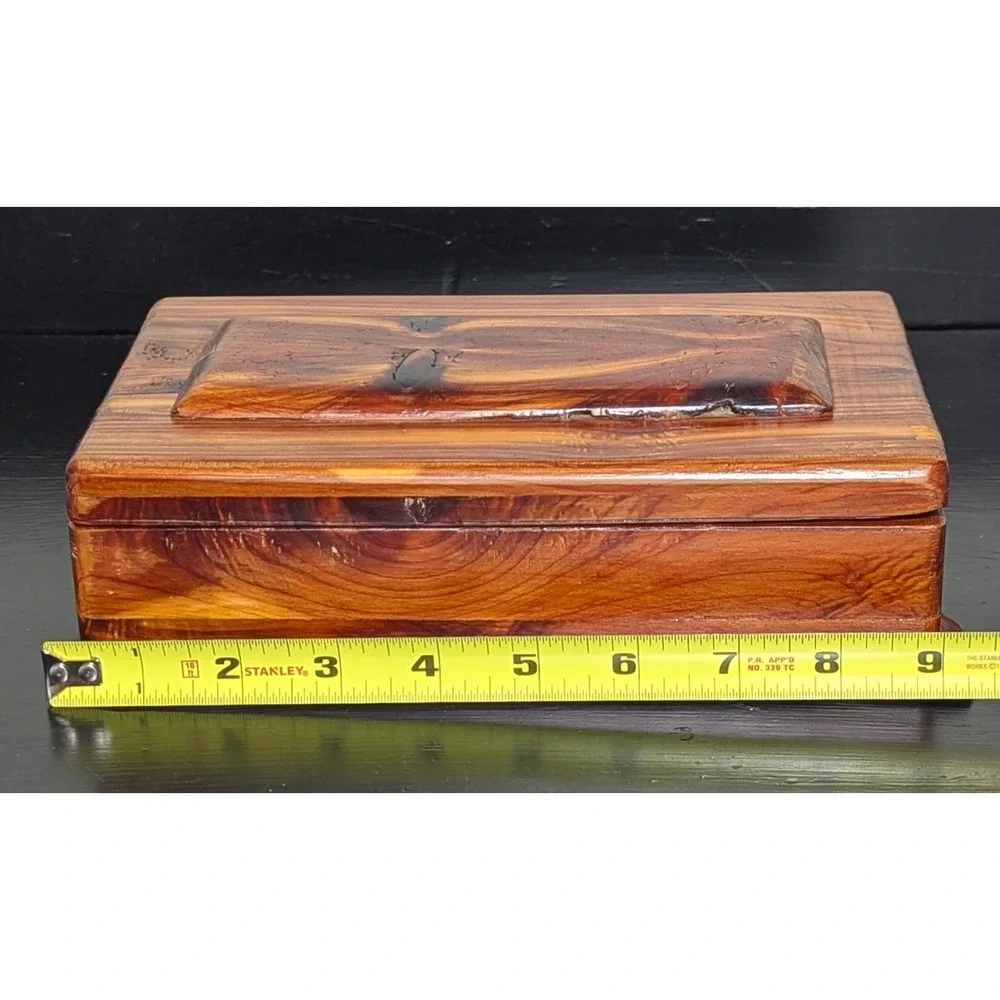 Vintage 1954 - 1956  Wood Trinket/Jewelry Box With‎ Lid Artist Signed & Dated